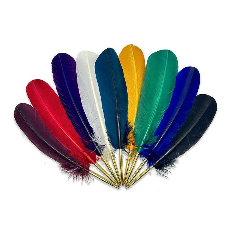 Colorful Feather Ballpoint Pen with 2 refills in folder