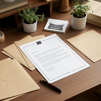 Personalized Letterpress Stationery Set with Vintage Symbol Letterheads & Envelopes 20/10