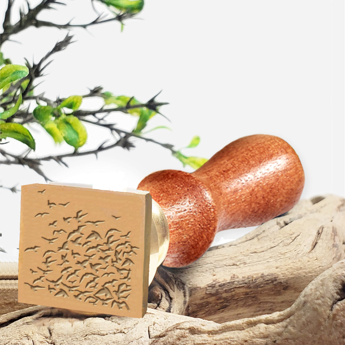 Flock of Birds Square 1 1/8" Wax Seal Stamp #3547-USA Handcrafted