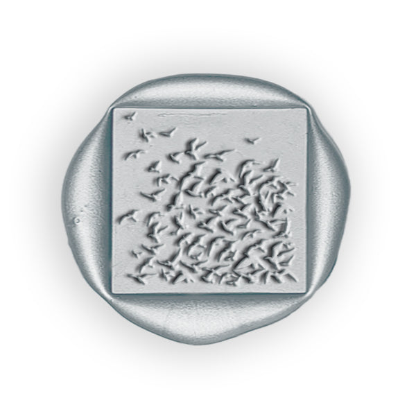 Flock of Birds Square 1 1/8" Wax Seal Stamp #3547-USA Handcrafted