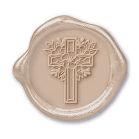Floral Cross Wax Seal Stamp #4609 - USA Handcrafted