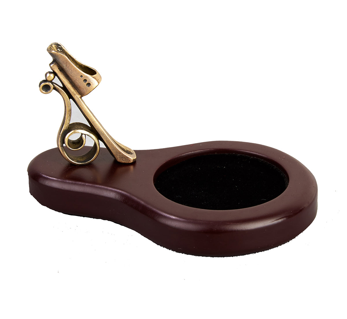 Wood & Brass Desk Stand for Pen