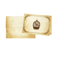 Aged Parchment Printed Note Card Set with Envelopes 8/8 - 8 Designs