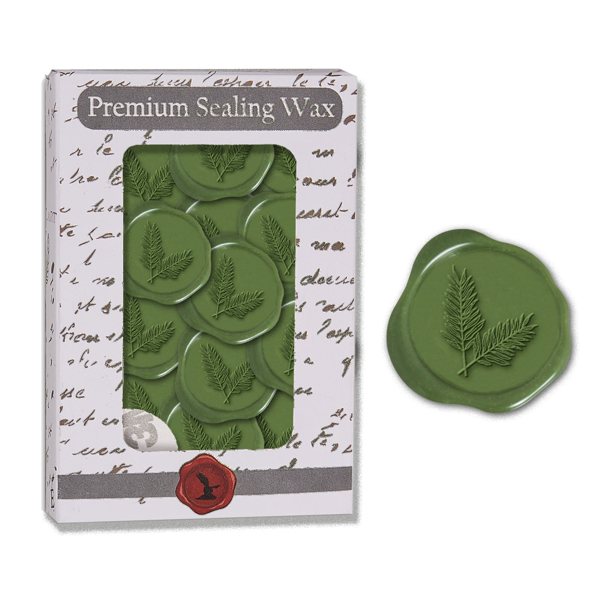 Fern Adhesive Wax Seal Quick-Ship Stickers 25PK-Olive