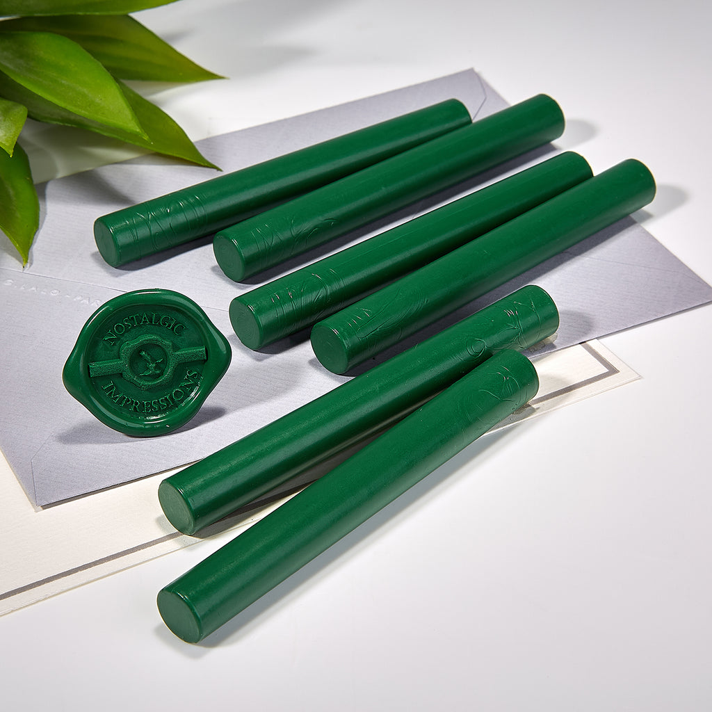 Forest Green Glue Gun Sealing Wax -Pack of 6 - Nostalgic Impressions