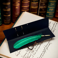 Colorful Feather Ballpoint Pen with 2 refills in folder
