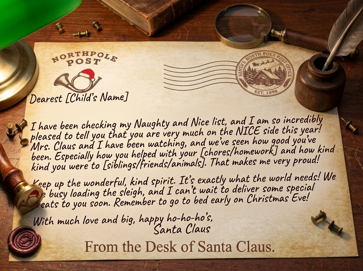 North Pole Post Parchment Note Card Set - 5/5