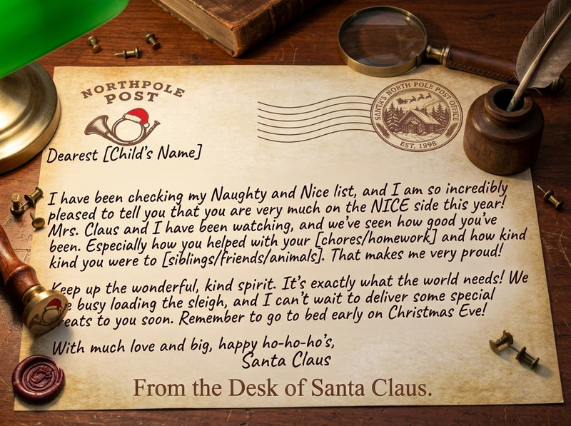 North Pole Post Parchment Note Card Set - 5/5