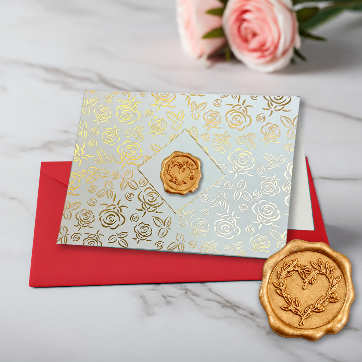 Rose Gold Foil Boxed Note Cards with Wax Seal  8/8