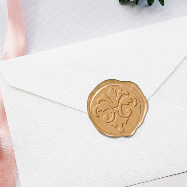 Grande Fleur Adhesive Wax Seal Quick-Ship Stickers 25PK-Classic Gold