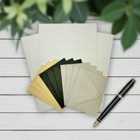 Letterpress Stationery Set with envelopes- 8.5x11- 100% Cotton printable- 20/10-multi-colors