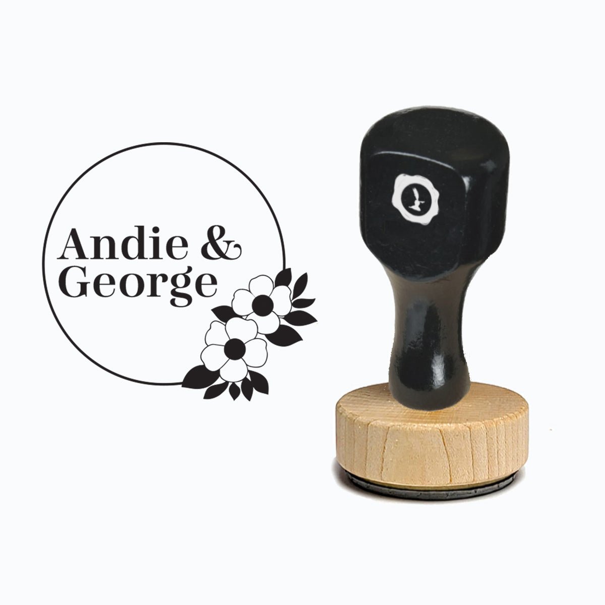 Names Vintage - style Rubber Stamp with Handle #2056 - Round 1 7/8" - Nostalgic Impressions