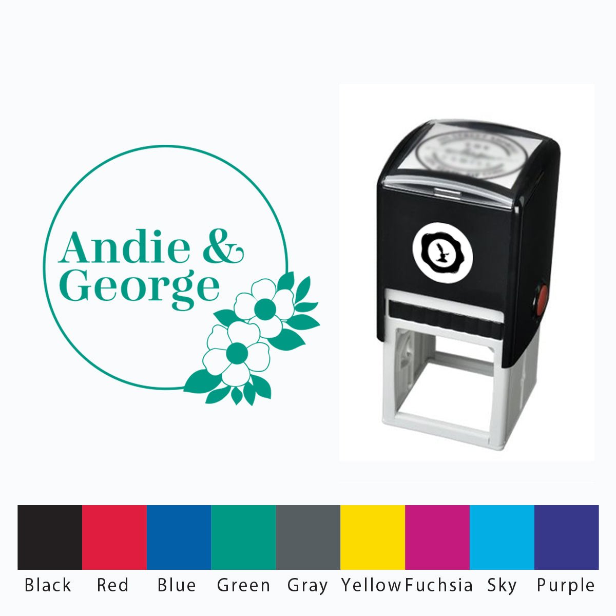Names Self Inking Stamper with Black Ink cartridge Round 1 5/8" #2056 - Nostalgic Impressions