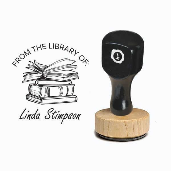 Vintage - style Rubber Stamp with Handle Library #2061 - Square 2" x 2" - Nostalgic Impressions