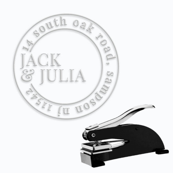 Round Address Paper Embosser with Name & Address #2066 - 1.625" imprint - Nostalgic Impressions