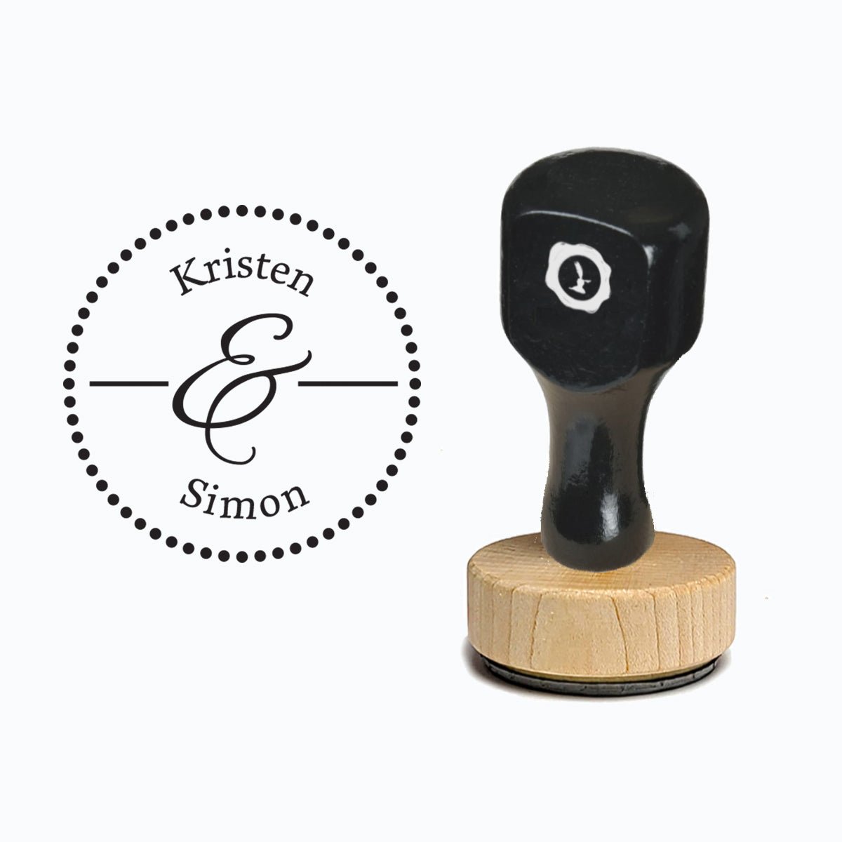 Names Vintage - style Rubber Stamp with Handle #20681 - Round 1 7/8" - Nostalgic Impressions
