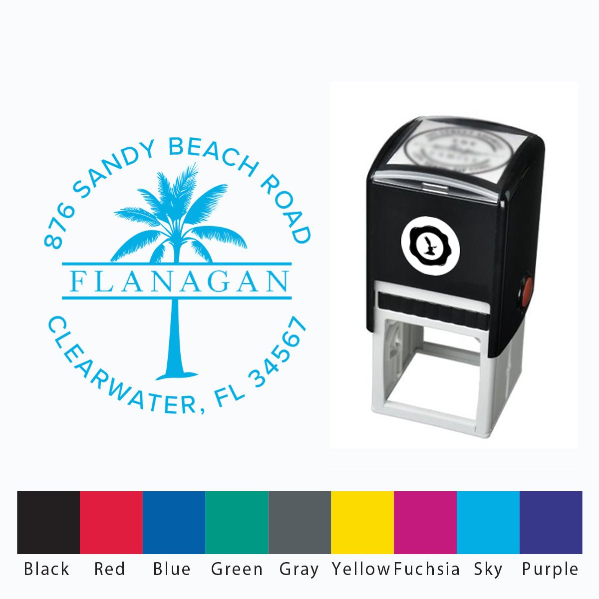 Address Self Inking Stamper with Black Ink cartridge Round 1 5/8" #2070 - Nostalgic Impressions