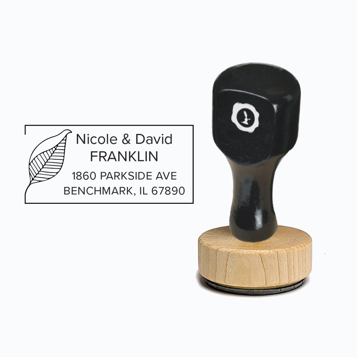 Address Vintage - style Rubber Stamp with Handle #20771 - Rectangle 2 x 1" - Nostalgic Impressions