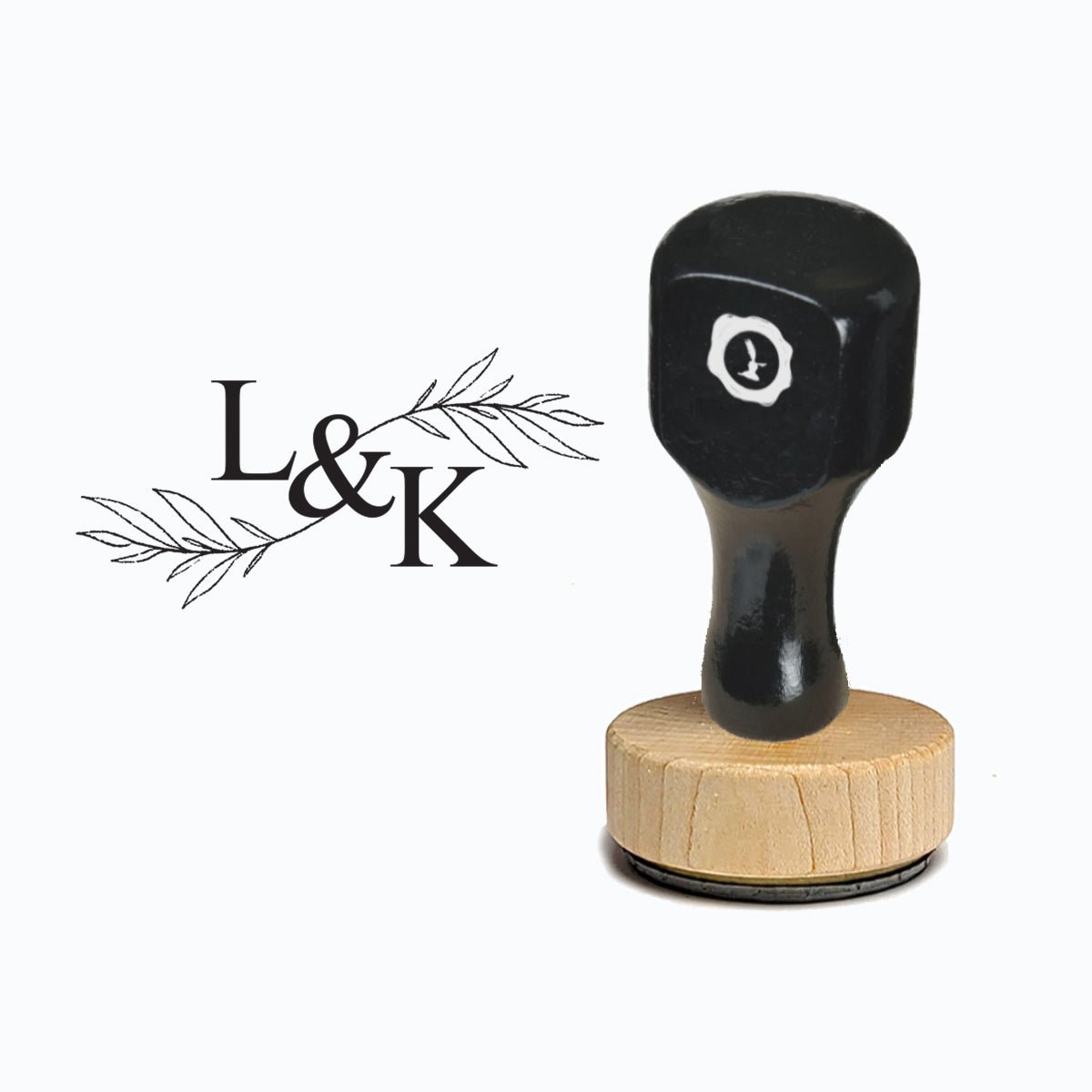 2 Letters Vintage - style Rubber Stamp with Handle #20781 - Round 1 7/8" - Nostalgic Impressions