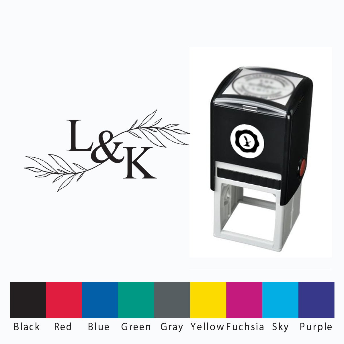 2 Letters Self Inking Stamper with Black Ink cartridge Round 1 5/8" #20781 - Nostalgic Impressions