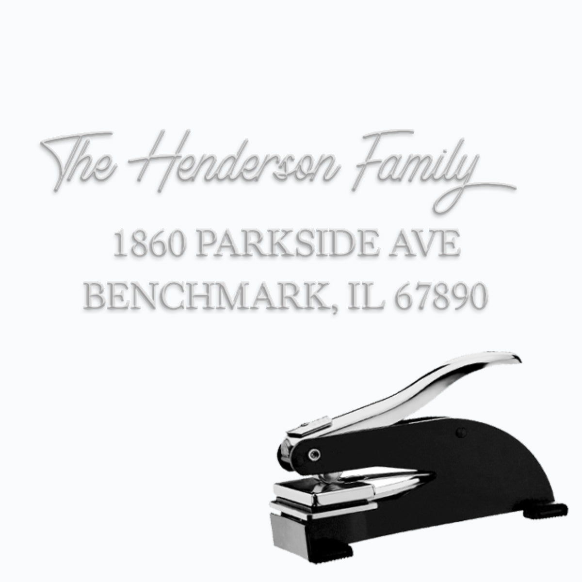 Rectangular Paper Embosser with Name & Address #2080 - 2 x 1" imprint - Nostalgic Impressions