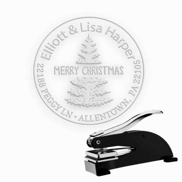 Round Address Paper Embosser with Name & Address #884 -1.625" imprint - Nostalgic Impressions
