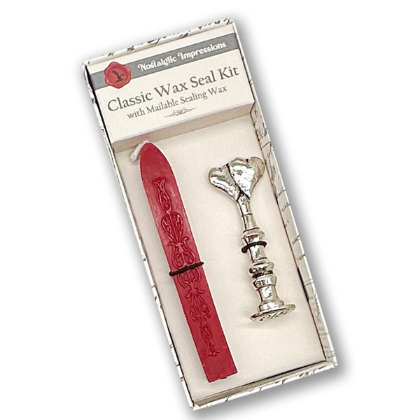 Florentine Heirloom Silver Antiqued Wax Seal Stamps with Twin Heart Handle - Nostalgic Impressions