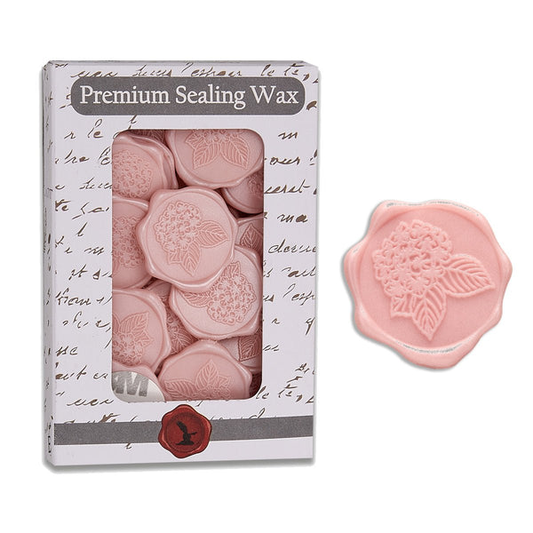 Pink Hydrangea Adhesive Wax Seal Quick - Ship Stickers 25PK - Nostalgic Impressions