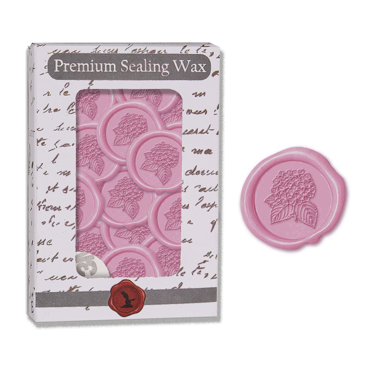 Hydrangea Adhesive Wax Seal Quick-Ship Stickers 25PK-Peony