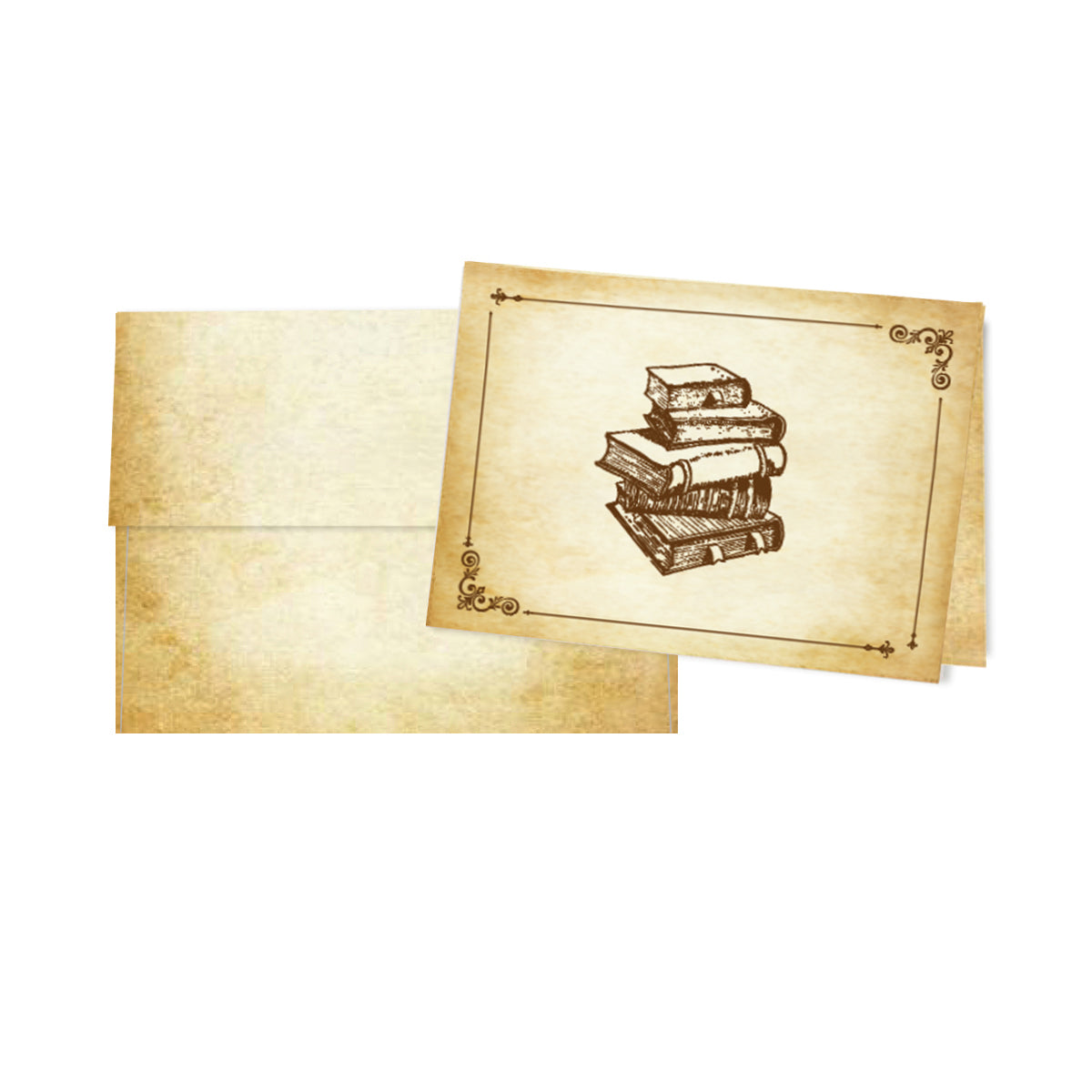 Aged Parchment Printed Note Card Set with Envelopes 8/8 - 8 Designs