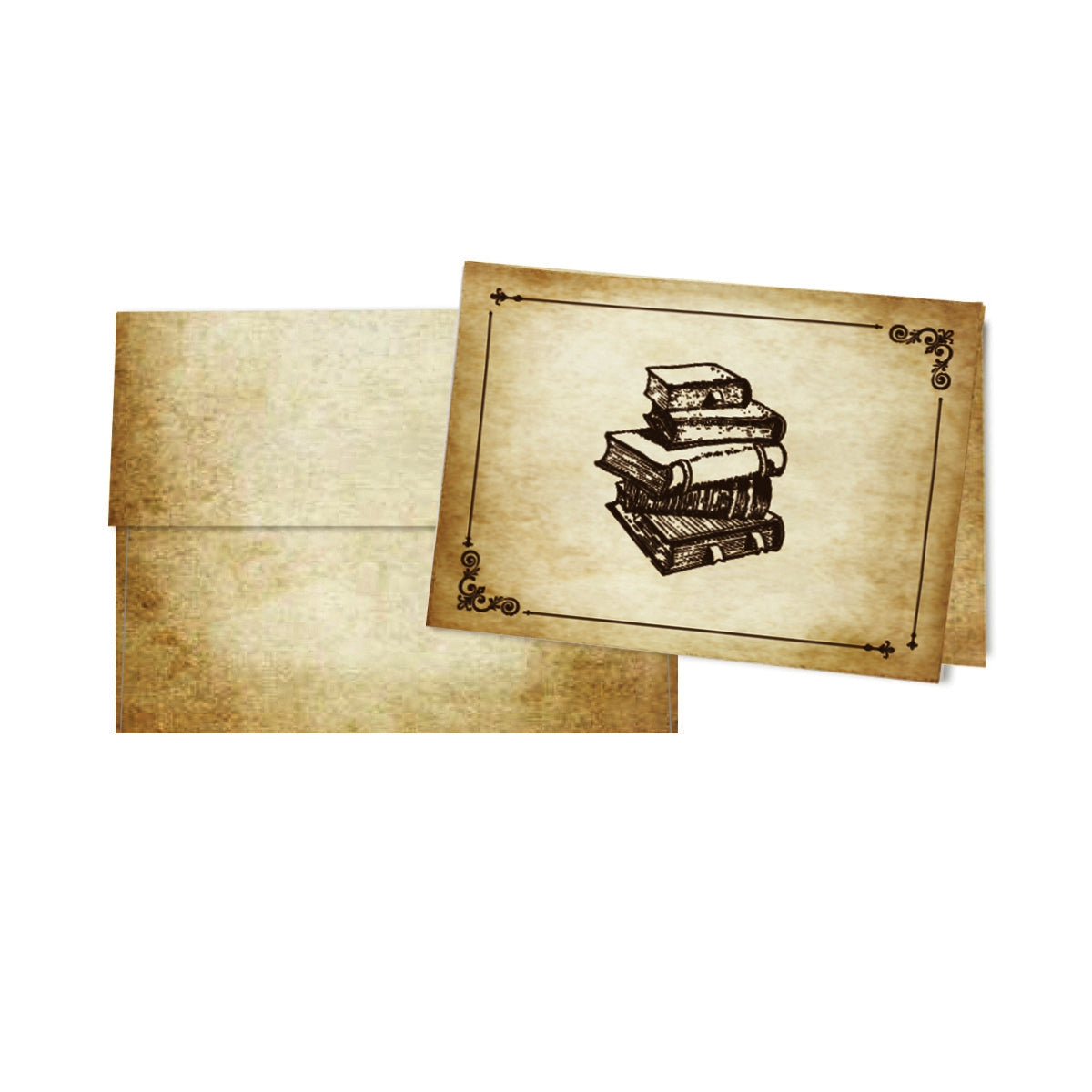Aged Parchment Printed Note Card Set with Envelopes 8/8 - 8 Designs