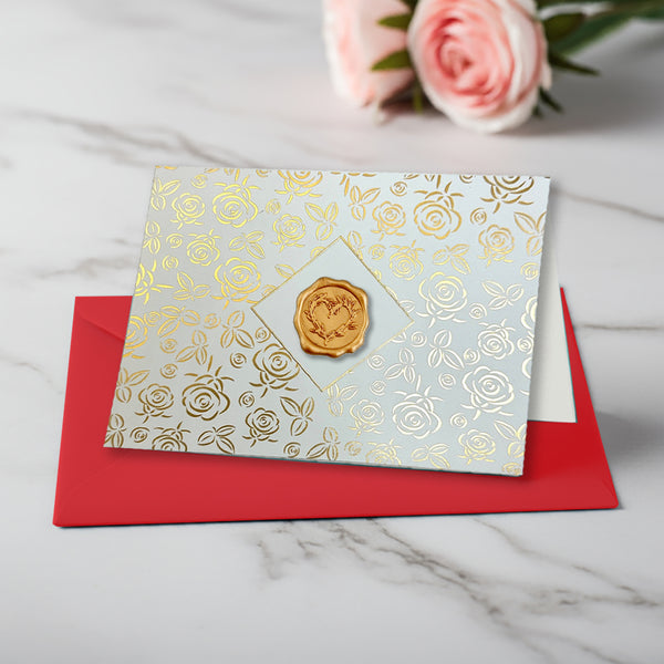 Rose Gold Foil Boxed Note Cards with Wax Seal  8/8 by Nostalgic Impressions