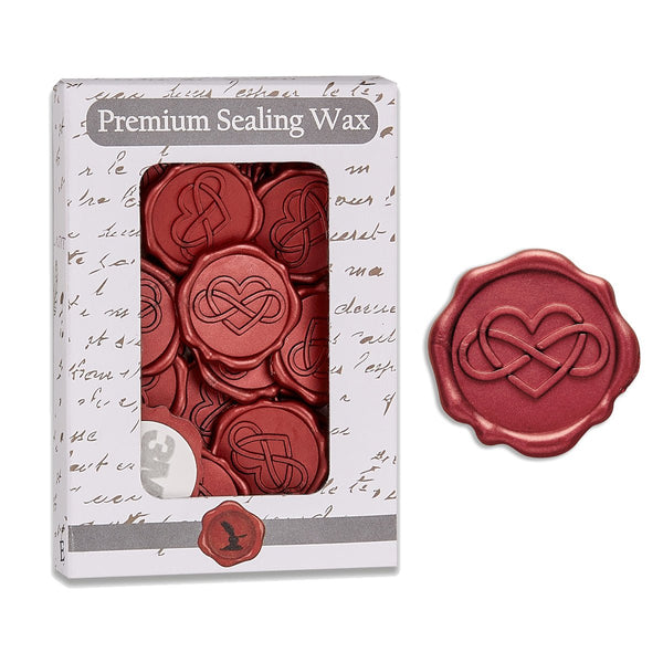 Infinity Heart Adhesive Wax Seal Quick - Ship Stickers 25PK - 2 Colors - Nostalgic Impressions