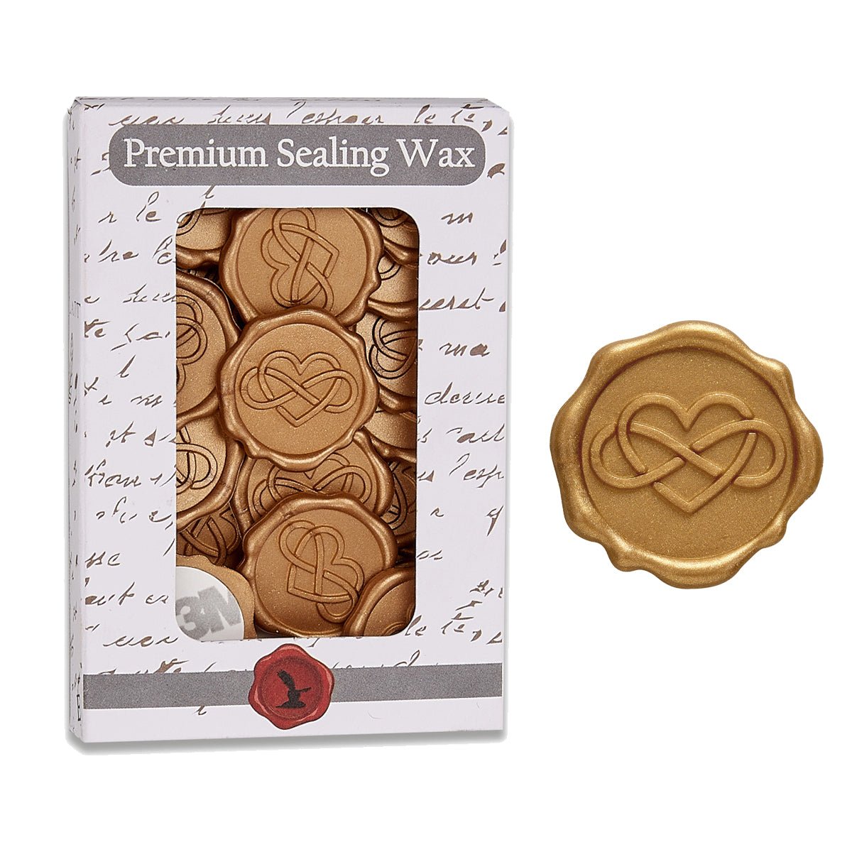 Infinity Heart Adhesive Wax Seal Quick - Ship Stickers 25PK - 2 Colors - Nostalgic Impressions