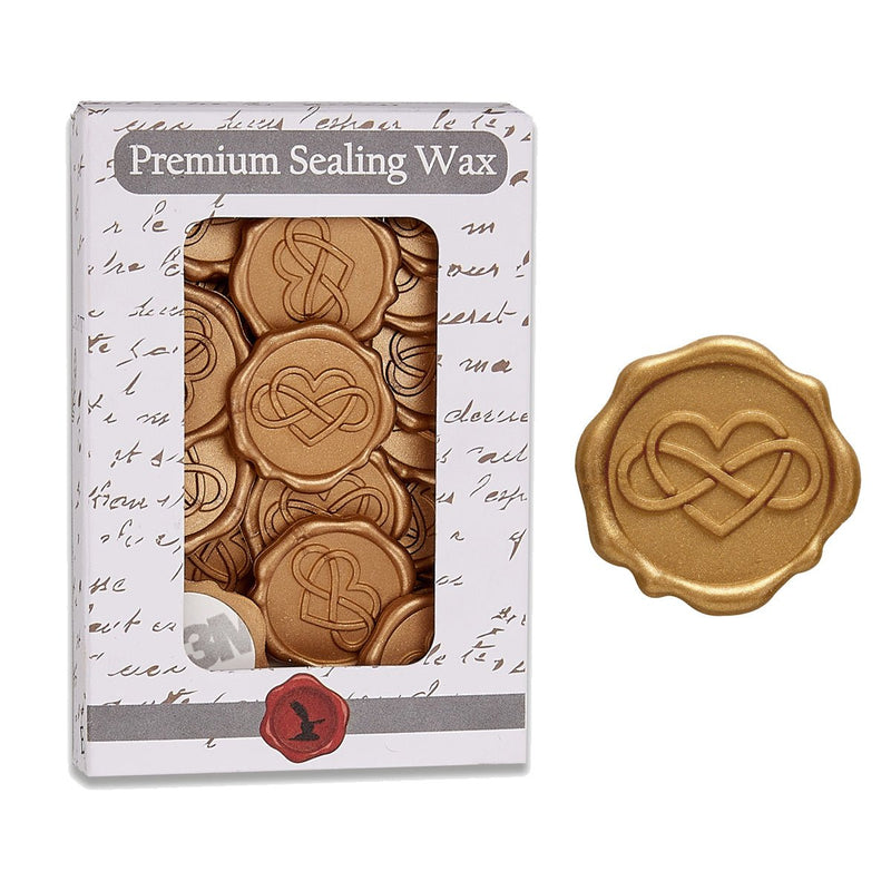 Infinity Heart Adhesive Wax Seal Quick - Ship Stickers 25PK - 2 Colors - Nostalgic Impressions