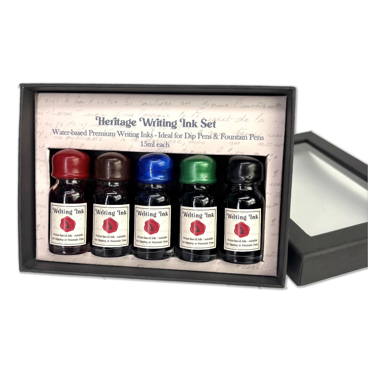 Heritage Apothecary Writing Ink Boxed Gift Set – Small Wax Seal Cap Jar (15ml / 0.5oz) by Nostalgic Impressions