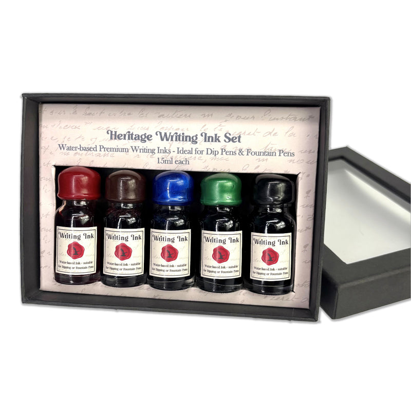 Heritage Apothecary Writing Ink Boxed Gift Set – Small Wax Seal Cap Jar (15ml / 0.5oz) by Nostalgic Impressions