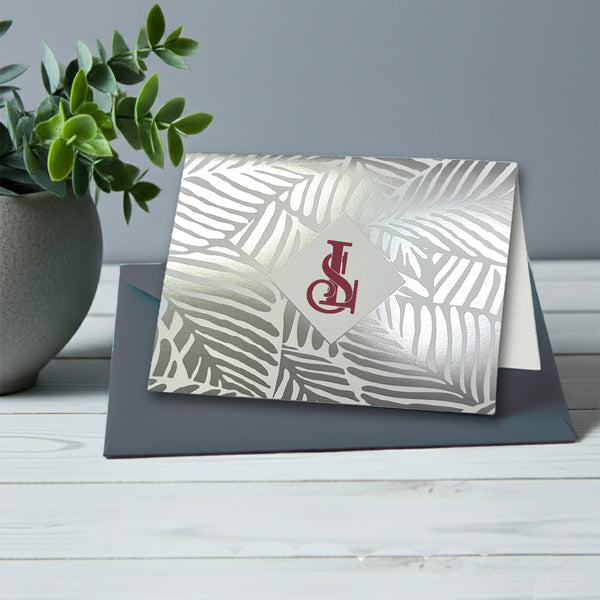 Personalized Intertwined University Roman Monogram Foil Note Cards with Envelopes by Nostalgic Impressions