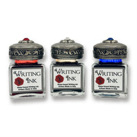 Inkwells with jeweled Silver Metal Screwtop