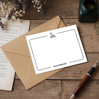Personalized Flat Notecard Set with Vintage Symbols 8/8 -5.5 x 4.25