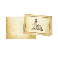 Aged Parchment Printed Note Card Set with Envelopes 8/8 - 8 Designs