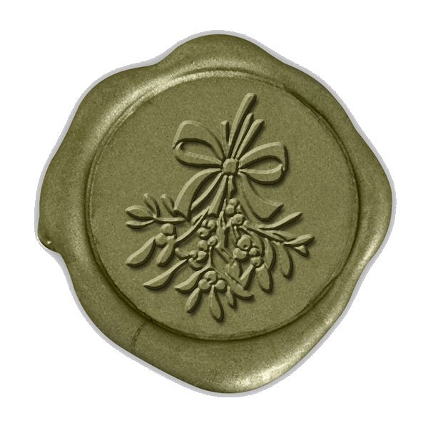 Mistletoe Christmas Wax Seal Stamp with Black Wood Handle #6542 - Nostalgic Impressions