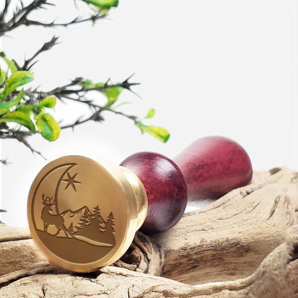Tis The Season Christmas Wax Seal Stamp - Burgundy Wood Handle #6543 - Nostalgic Impressions