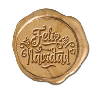 Feliz Navidad Christmas Wax Seal Stamp with Green Wood Handle #6544 - Nostalgic Impressions