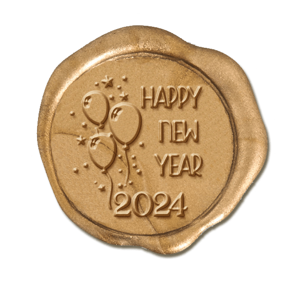 Happy New Year Wax Seal Stamp - Balloons #905 - Nostalgic Impressions