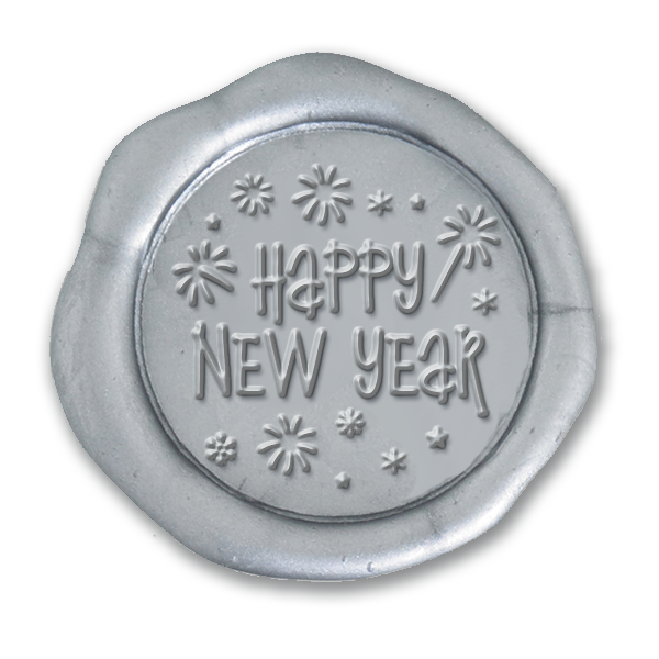 Happy New Year Fireworks Wax Seal Stamp with Black Wood Handle #907