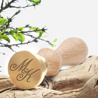 Intertwined Custom Wax Seal Stamp - Fleurish 2 Letter Monogram - Nostalgic Impressions