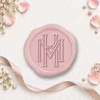 Intertwined Monogram Adhesive Wax Seals Baelon Outline LS245BA Bundle with Stamp