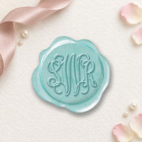 Intertwined Monogram Adhesive Wax Seals Vine LS245TI Bundle with Stamp