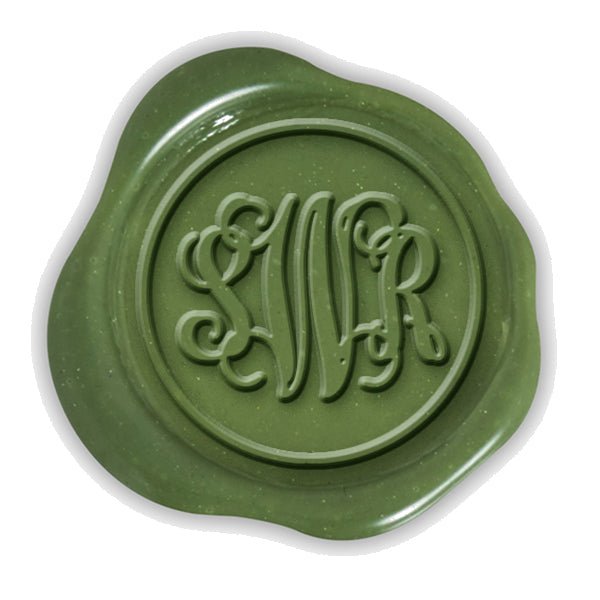 Intertwined Custom Wax Seal Stamp - Tiffany Script 3 Letter Monogram - Nostalgic Impressions
